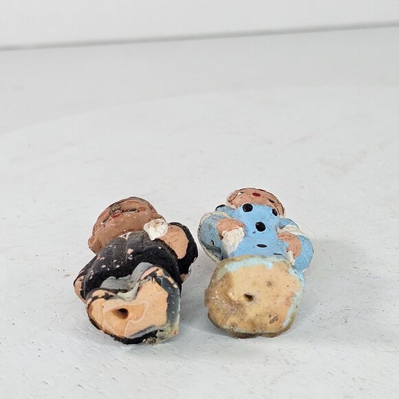 Vintage Spanish Mude People Miniature Figurines Terracotta Boy & Girl Figurines - Picture 7 of 7